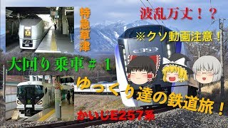 ゆっくり達の鉄道旅　大回り＃１　特急草津とかいじE257系に乗車！【ゆっくり実況】