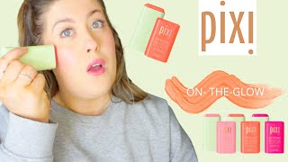 PIXI ON- THE- GLOW BLUSH/ SWATCHES, APPLICATION + DEMO