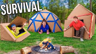 We Built Cardboard Survival Shelters!