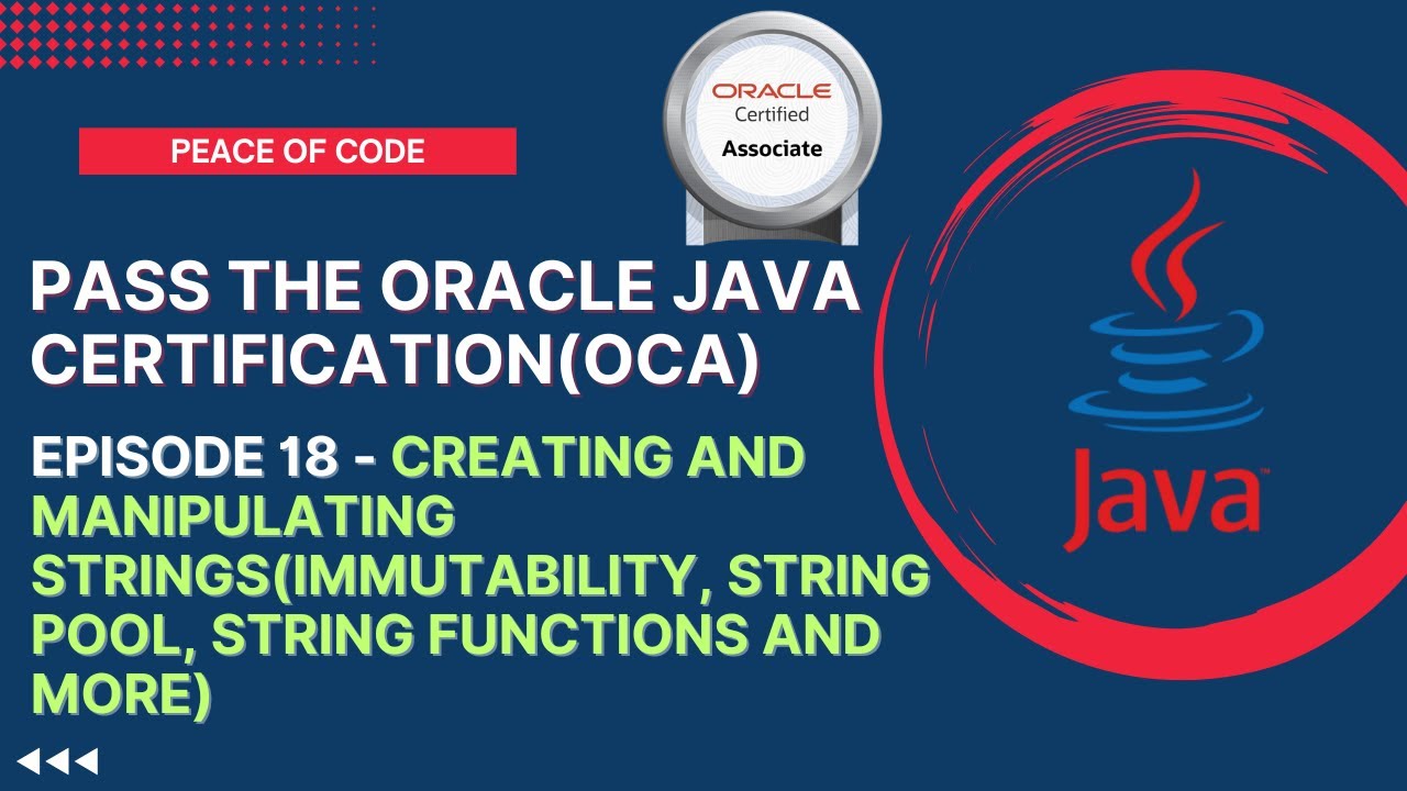 Java Certification Oca Manipulating Strings String Pool String