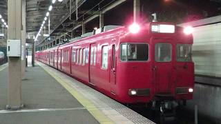 名鉄6000系+6800系 6028F+6827F (回送？行き) 本宿退避→発車シーン