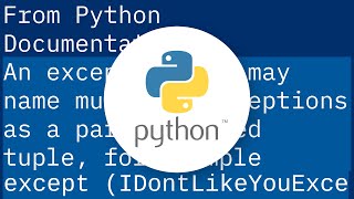 Catch multiple exceptions in one line (except block)