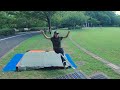 スラックライン 63日目（レイダウン lay down、トリックライン trickline、バットバウンス butt bounce）slackline