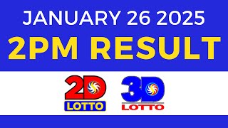 2pm Lotto Result Today January 26 2025 | PCSO 2D 3D Lotto