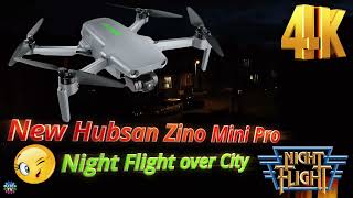 2nd Flight, 2021 Hubsan Zino Mini Pro Drone's Night Flight over Luton CIty England, 4k Night Mode Ca