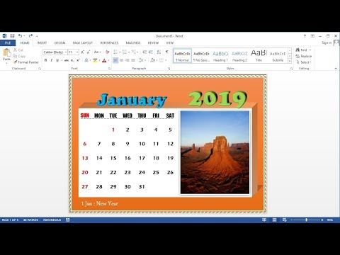 Microsoft Word Tutorials How to Make a Desk Calendar in MS Word 2013