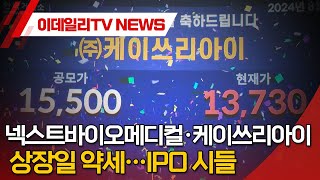 넥스트바이오메디컬·케이쓰리아이, 상장일 약세…IPO 시들 (20240820)