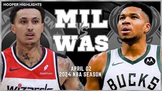 Milwaukee Bucks vs Washington Wizards  Game Highlights | Apr 2 | 2024 NBA Season