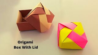 Modular Origami Box | How to make paper box with lid without glue and tap #shorts #craftboat
