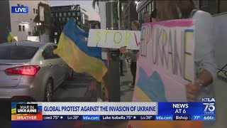 Protesters locally and across the globe speak out against invasion of Ukraine