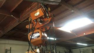 Harrington 10 Ton Electric Chain Hoist w/ Manual Trolley 460V 25ft Chain Lift