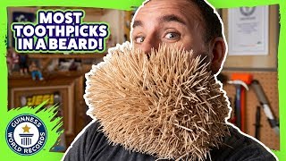 Most toothpicks in the beard - Guinness World Records