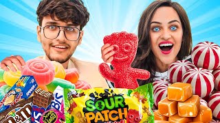 Unboxing SWEET vs SOUR Candies with my BROTHER