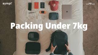 One Bag Travel Packing Under 7 kg | Sympl Commuter Pack 20L