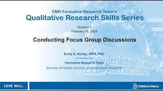 session 3: Conducting focus group discussions
