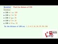 divisors of 100 divisor of 100