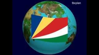 Seychelles Flag on the Earth