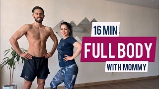 16 MIN Full Body Workout With Mom  | Full Body Cardio  | TABATA HIIT 🔥💦