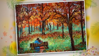 Easy Autumn painting |Couple painting| Step by Step tutorial for beginners| how to paint trees