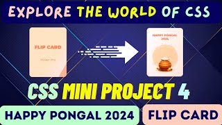 CSS Mini Project 4  || Happy Pongal 2024 || Flip Card || Tutorial In Tamil