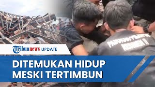 Video Dramatis Evakuasi Korban Gempa Cianjur, Ditemukan Hidup meski Terjepit Puing Bangunan 2 Hari