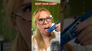 ASMR MOST SOUR CANDY EVER?! 💀 #asmr #shorts #candy #sourcandies