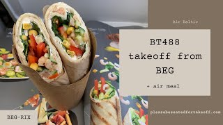 ✈️ AIR BALTIC BT488 takeoff from BEG to RIX (+ airplane food) #aviation