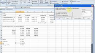 Sharpe Ratio Maximization with Excel Solver