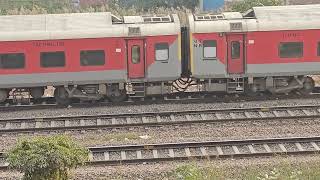 14322 -  Bhuj Bareilly Express - Ala Hazrat Express train - People running on tracks to capture it