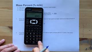 Calculate %m/m (Percent by Mass of a solution)