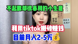 【亲测实战】不起眼却很暴利的小生意，利用tiktok搬砖赚钱，目前月入2-5万，闷声发大财，人人可做#赚钱#抖音#tiktok#商业思维#赚钱思维#赚钱项目#外贸#经验分享#兼职#创业#生意