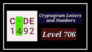 Cryptogram Level 706 Letters and Numbers