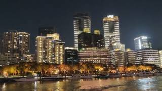 上海黄浦江轮渡夜景-shanghai huangpujiang ferry night scene