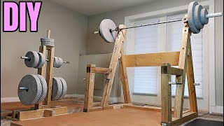 Cheap DIY Squat Rack | Homemade Gym Equipment Tour