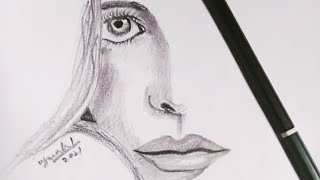 How to draw a girl's face// sketch for beginners|| uswartsy 🌸