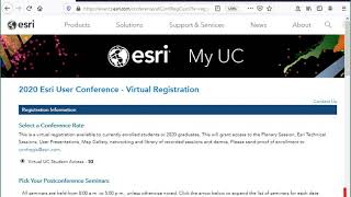 Esri UC student registration