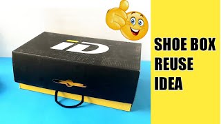 Waste Shoe Box reuse idea/How to reuse waste shoe boxes at home/Best out of waste craft