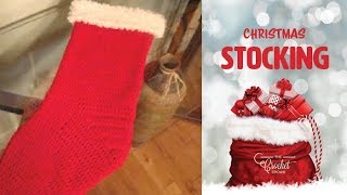 How To Crochet Christmas Stocking | EASY | The Crochet Crowd