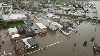Davenport Iowa's original flood wall was built more than 100 years ago