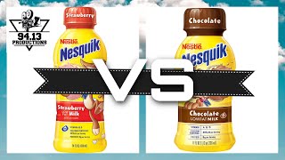 Nesquik chocolate milk vs strawberry Nesquik milk