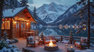 Soothing Piano Music \u0026 Fireplace Sounds in a Snow Fall Day ❄️ 🔥 Smooth Piano Music for Work, Relax