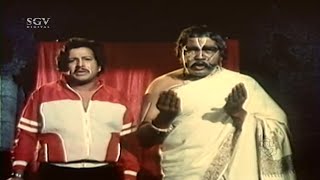 Vishnuvardhan \u0026 Prabhakar Steal God Idol from Temple | Best Scene of Maha Prachandaru Kannada Movie