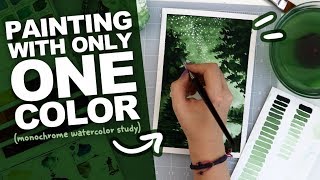 NOT EASY BEING GREEN? | Monochromatic Watercolor Study | Painting with Only One Color