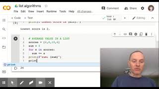 average value in a list - python