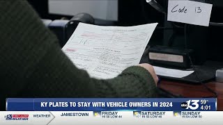 Kentucky license plates to stay with owners beginning in 2024