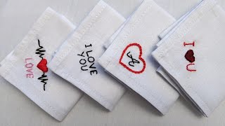 Easy Embroidery Handkerchief Gift For Husband/hand embroidery without hoop