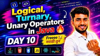 Full Stack Java Free 🥳 | Day 10 - Logical , Turnary , Unary Operators in Java | aadiandjava 2.0