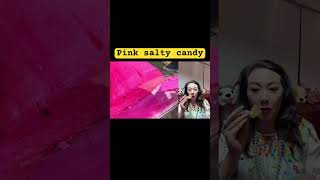 Jenny likes China street food: Pink salty candy! Jenny eating show! Chinese Korean Asian snacks!