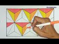 🔴belajar cara menggambar ragam hias geometris yang mudah sekali