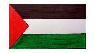 Palestine flag drawing, how to draw Palestine flag